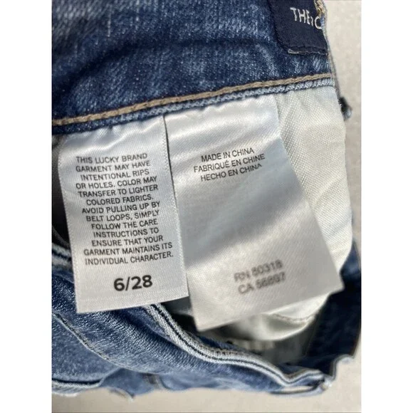 Lucky Brand Bermuda Jean Shorts Womens 31 x 6.5 The Roll Up Dark Wash Mid Rise - Picture 6 of 10